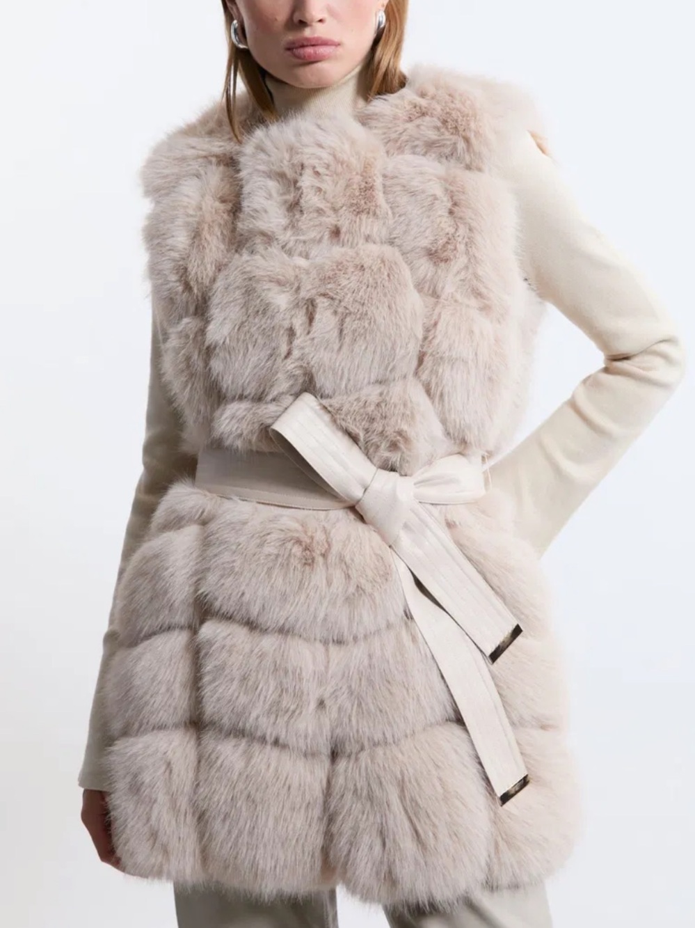 Karen Millen Faux Fur Panelled Gilet